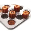 Formas de cozimento CHEFMADE Cannele 12 em 1 xícaras Forma de bolo de aço carbono Forma antiaderente Canele Formas de cupcake de muffin francês