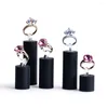 Sieradenzakjes 7 stks Ring Stands Set Acryl Houder Zwart Cilinder Ontwerp Display Rack Voor Thuis Showcase Winkel