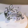 Anneaux de bande 925 argent fait à la main éternité promesse bague en cristal AAA Cz Zircon fiançailles bagues de mariage pour femmes hommes doigt fête bijoux x0625