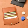 Porte-cartes 4 fentes porte-monnaie en cuir PU couleur unie pour hommes avec sac d'identité à bouton