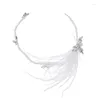 Haarspangen Strass Kristall Stirnbänder Hochzeit Braut Accessoires Feder Ohrringe Braut Tiaras Ornament Kopfschmuck Frauen Schmuck