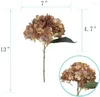 Decorative Flowers Artificial Silk Hydrangea Bouquets Faux Stems 5Pcs For Home Wedding Party Table Core Decoration
