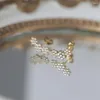 Studörhängen Boako 925 Sterling Silver 18K Gold Color Star Zircons for Women Girls 2PC Piercing Crystal Jewelry Pendientes
