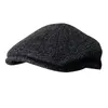 Berretti da uomo in pura lana Inverno Lana di alta qualità Cappelli da strillone Berretto ottagonale a spina di pesce Grigio scuro Uomo Donna Gatsby Cappello piatto BLM385