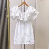 Casual Dresses AUTO Self Portrait White Off Shoulder Dress Women's Gentle Temperament Lace Waist Short Skirt