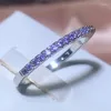 Cluster Rings 925 Stamp Slim Women's Ring Colorful Full Of Small Diamand Cubic Zirconia Stone Wedding Engagement Trendy Jewelry Gift