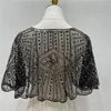 Scarves Fashion Women 1920s Vintage Black Lace Short Cape Flapper Shawl Beaded Decoration