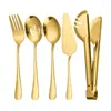 Flatware Sets Slotted Spoons Stainless Steel Smooth Easy Clean No Burrs Longer Handle Kitchen Bar Tableware Soup Spoon Durable Thick Gold