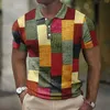 Męskie koszulki męskie koszulka Polo Vintage 3D T-shirty swobodne letnie ubranie z krótkim rękawem na duże koszulki polowe oddychające koszulki