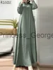 カジュアルドレスザンゼアイスラム教徒ドレスエレガントな長袖サンドレス秋のターキッシュドレス女性のためのアバヤ