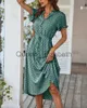 Casual Dresses Ladies Polka Dot Print Shirt Dress Women Casual Midi Holiday Summer Dress Kvinna Loose Women Beach Dress Sundress Robe Vestidos J230625