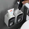 Novo dispensador automático de pasta de dente à prova de poeira suporte para escova de dente suporte para montagem na parede conjunto de acessórios para banheiro espremedor de pasta de dente