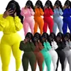 Designer Tracksuits Fall Clothes for Women Sticked Two Piece Set Outfits långärmad Ribbed sportkläder Pullover Sweatshirt and Pants Wholesale Clothes 8547