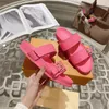 23s Bom Dia Flat Mule Sandal Designer Women Slides leather Sandal EVA outsole Pool Outdoor Slipper Size35-46