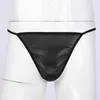 Hommes G Strings Sexy Mens Open But-back Underpants Satin Bulge Pouch Sissy Panties Lingerie G-string Strings Couleur Unie Taille Basse Sous-Vêtements