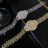 Lien Bracelets De Luxe De Haute Qualité Plein De Strass Cadran Montre Pour Les Femmes Rétro Internet Célébrité Même Style Bracelet Bijoux Partie