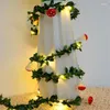 Sznurki sztuczny liść kwiatowy Wróżki LED LED Garland Dekoracja choinki na zewnątrz Lampa zasłona lampa weselna wystrój ogrodowy