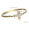 Kryształowa bransoletka Crystal Cross For Women Girls Stali Stael Bransoletka Manchette Girlfriend Gifts Summer Jewelry Melv22