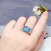 Clusterringe KJJEAXCMY Feiner Schmuck 925 Sterling Silber Eingelegter Natürlicher Blauer Topas Ring Vintage Herren Edelstein Edler Unterstützungstest