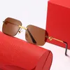 Wholesale of new frameless for men and women sunglasses trend metal Fried Dough Twists leg optical glasses
