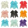 Hårtillbehör 10st/set 8 "Rhinestones Cheer Bow for Kids Boutique Diamond Ribbon Big Bows Girls Elastic Bands