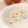 Anillos de boda TIOWIOS 2023 apertura de viento frío goteo de diamantes de imitación en forma de dedo índice cobre Aniilos anillo Simple Irregular joyería para mujer