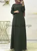 Robes décontractées ZANZEA ONeck Dubaï Turquie Abaya Hijab Sundres Femmes Printemps Solide Robe Musulmane Élégant Casual Vacances Caftan Islamique Vêtements x0625