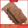 Luxury Brand Mini Wallet Korean Version Men's Long with Leather Zip-per Fashionable and Casual Handbag Large Capacity Multi Card Mobile Phone Bag