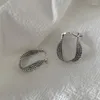 Brincos agulha de prata 925 vintage punk para mulheres criativas enroladas geométricas feitas à mão para festas acessórios de joias Eh694