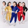 Sahne Giyim Çocuk Sapıkları Caz Dansı Modern Amigo Hip Hop Kostümü Çocuklar İçin Kız Kız Kırpma Üstü ve Pantolon Performans Kıyafetleri Giysileri