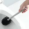 Wall-Mounted Plastic Brush Set Clean Toilet Brush Without Dead Ends Punch-Free Base Household Bathroom Accessories