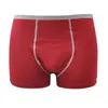 Underpants Men's Breathable Modal Boxer Shorts Soft Cotton Open Underwear Solid Elastic Wear Plus Size