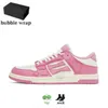 Mode Bone Casual Schoenen Skel Top Lage Echt Lederen Sneaker Wit Zwart Lime Grijs Roze Kaki Groen Luxe Designer Sneakers Heren Dames Trainers 36-45 Met Doos