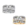 Bröllopsringar 3 datorer/set Trendy Luxury Round Zircon for Women Gold/Silver Color Female Bride smycken Engagemang Tillbehör