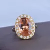 Cluster Rings Diwenfu 14K золотой цвет ювелирные украшения натуральное кольцо топаза для женщин Fine Anillos de Silver 925 Ювелирные блюда обруча