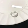 Cluster Rings Fashion Trend Unique Design Exquisite Light Luxury Double Layer Heart Open Ring Women Jewelry Wedding Party Gift Wholesale