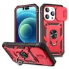 Étuis de téléphone colorés à fenêtre coulissante pour iPhone 15, 14, 14Pro, 13, coques de prévention avec support