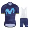 Cykeltröja sätter Summer Movistar Pro Team Cycling Jersey Set MTB Bicycle Clothes Suits Bibb Shorts Bike Clothing Uniforme Ciclismo Hombre 230621