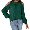 Damesblouses Effen kleur Losse tops Damesoverhemden met lange mouwen Leuke zomer Sp Ex-shirt Compressie Casual dameskleding