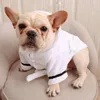 Ropa para perros Albornoz de algodón para mascotas Súper absorbente Bata blanca Coral Cómodo engrosado Camisón con capucha Pijamas Ropa general