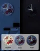 Wall Clocks Vintage Letter Red Bird Flower Retro Luminous Pointer Clock Home Ornaments Round Silent Living Room Office Decor