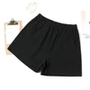 Shorts pour femmes été coton lin pantalon à jambes larges décontracté taille haute élastique Ly noir blanc vêtements de sport avec poche