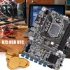 Cartes mères B75 ETH Mining Motherboard 12 PCIE vers USB LGA1155 avec CPU aléatoire câble SATA Pad thermique