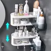 Set Oneup Corner Duş Banyo Banyo Şampuanı Kozmetik Raf Mutfak Plastik Depolama Rafı Organizatör Duvar Monte Banyo Gadgets