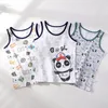 Colete 3 pçs/lote Meninos Meninas Verão Camisas Camisolas Camisolas Crianças Dino Unicórnio Algodão T-shirt Camisoles Roupa Interior Tanques Tamanho 90-155 230625