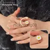 Band Rings Fashion Anxiety Ring Spinner Rings Rotary Anti Stress Fidget Ring For Girls Women Adjustable Daisy flower finger ring Gift x0625