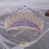 Fermagli per capelli barocco lusso grande cristallo diademi da sposa corona strass spettacolo diadema festa accessori da sposa copricapo gioielli testa