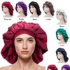 Hair Accessories Adjust Solid Satin Bonnet Styling Cap Long Care Women Night Sleep Hat Silk Head Wrap Shower Drop Delivery Products Dh3Dh