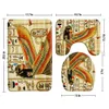 Matten 3D Oude Egyptische Farao Badmat 3 Stuks Set Antislip Douche Badkamer Tapijt Tapijt Vloermatten Wc Cover badkamer Producten