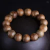 Charm Bracelets SNQP Chenxiang Wood Handstring Brunei Old Material Buddha Bead Flower Fragrance Round Bracelet Jewelry For Men